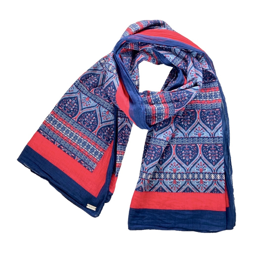Roxy Scarf Pareo To Pareo Sarong Scarf Blue + Pink New Maiden Wrap Accessory OS
